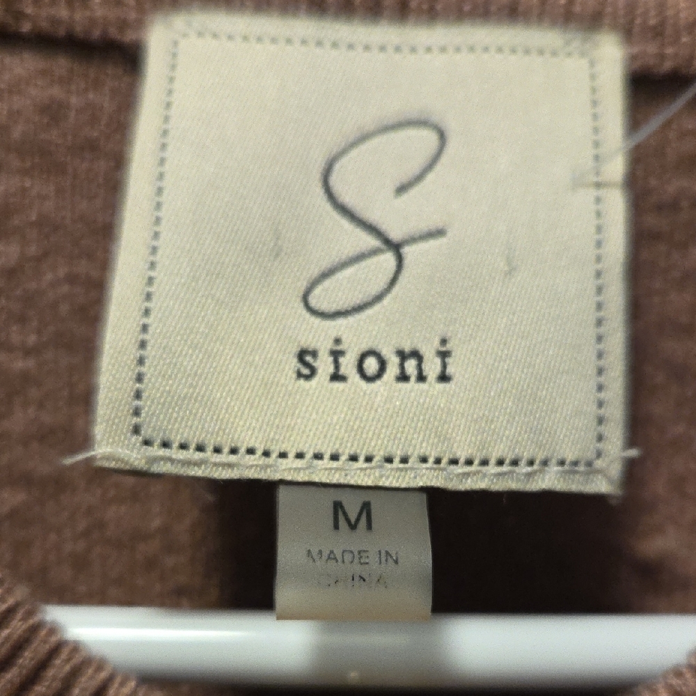 Sioni Suede Ans Sweater Bomber Jacket  Knit Top - Picture 2 of 3